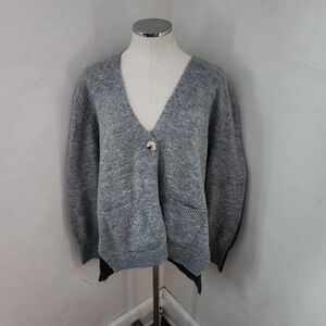BB Dakota Steve Madden Grey Marl Knit‎ V Neck Cardigan Sweater Size XXL